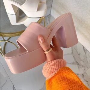Pink platform heels